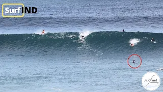 epic waves coming over their heads, Uluwatu July 5th, 2022. Bali surfing