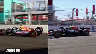 F1 23 vs F1 22 (Miami Grand Prix TV Cam Comparison)