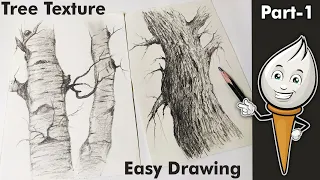 How To Draw Realistic Tree Trunk With Pencil Part-1 | Tree Texture | Pencil Drawing | Tree Bark