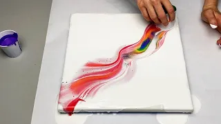 (27) RAINBOW POUR! Traveling Open Cup - Acrylic Pour Painting