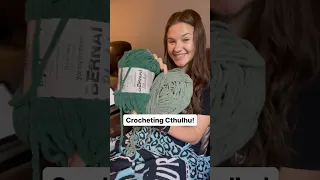 Crocheting Cthulhu! Pattern and eyes by @MomsStitchetti