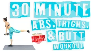 30 Minute Abs, Thighs, and Butt Workout 🔥Burn 300 Calories! 🔥