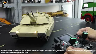 CS 1/16 Abrams M1A2 Full Metal RC Tank,barrel flesh smoke,hull smoke, TK16, double stabilization.