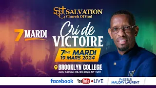 Shout Your Victory Night - Day 3 | Salvation Church of God | 03/19/2024 | Pasteur Malory Laurent
