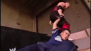 Shane McMahon Kicks Kane Into Dumpster Of Fire Raw 08 25 2003 HD