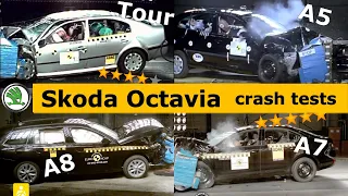 Skoda Octavia Crash Test (Tour, A5, A7, A8) all generations (Euro NCAP)