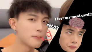 [ENG]Jiahua lost his meal card + chewed spicy stripes & let Jiahua eat it[Lai Jiaxin and Li Jiahua]