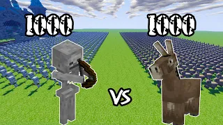 1000 Skeletons Vs 1000 Donkeys | Minecraft