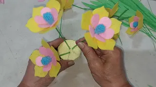 How to make easy fabric flowers/부직포를 이용하여 꽃 만들기