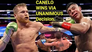 Canelo Alvarez win via unanimous decision.