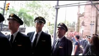 #OWS "United We Stand" Hundreds of United Airlines Pilots OCCUPY WALL STREET @ NYSE 9/27/11