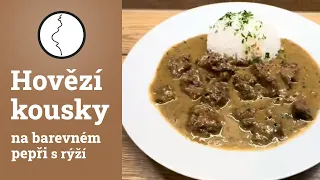 Hovězí kousky na barevném pepři s rýží | Těhotnej kuchař