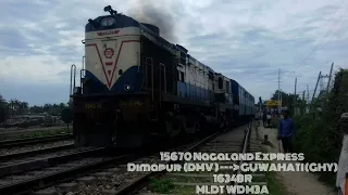 Alco On Action WDM3A Nagaland Express|15670|Dimapur(DMV)-Guwahati(GHY)| 16348R WDM3A MLDT|