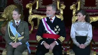 King Felipe VI of Spain inspecting troops and decorates officers in 'Military Easter' ceremony 2024