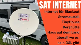 Satelliten Internet skyDSL im Tinyhouse, Berghütte oder bei Blackout Stromausfall