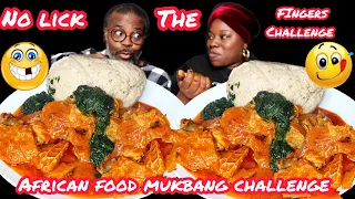 No Finger-Licking Allowed! African Food Mukbang Challenge (Stew, Ewedu, Fufu)