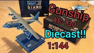 Diecast Gunship AC130 including the Display stand S14.. Unboxing and Review. Aviation Masterpiece 🤩