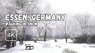 Walking in Essen | 4K 60FPS Walking Tour of Essen City Center | Walking in Snow [Essen Diaries]