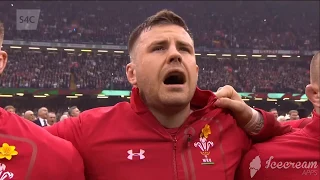 Flint Male Voice Choir at Wales' 6 Nations match vs England. 23 Feb 19.