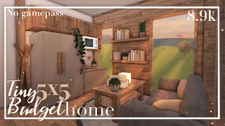 Tiny 5x5 Budget Home No Gamepass 9k [Bloxburg Speedbuild] no large plot, no advanced placing