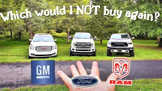 GM Vs Ford Vs Ram REAL Owner's Experience