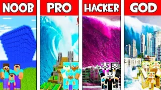 Minecraft NOOB vs PRO vs HACKER vs GOD: FAMILY TSUNAMI in Minecraft Animation