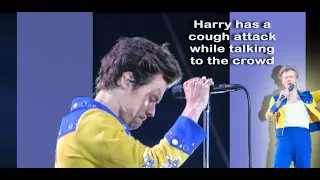 Harry Styles - Chokes and gasps, audience worried (#harrystyles #asthma #cough)