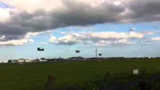 Barack obamas chinooks and presidential helicopter in Dublin airport