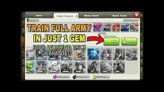 Train Full Army in Just 1 GEM TRICK | COC Train Army in 5 Sec | Clash of Clans Videos
