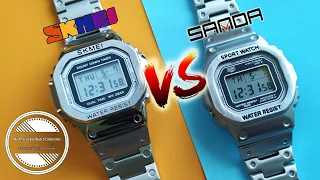 SKMEI vs. SANDA: Battle Of The Full Metal Homage Watches | Skmei 1456 vs. Sanda 390