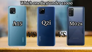 Samsung Galaxy m02s vs oppo A15 vs realme q2i