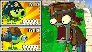 All AOE Plants & Other Plant Max Level Use 1 POWER UP Vs Team Pirate Buckethead Zombie - PvZ 2