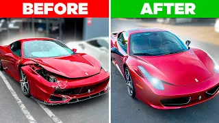 REBUILDING WRECKED FERRARI 458 IN 10 MINUTES