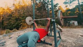 ASMR Bench pressing in NATURE - Cut Day 40