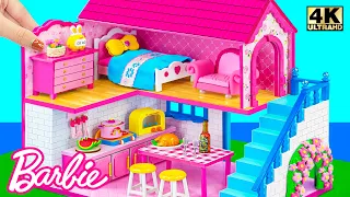 How To Build Beautiful Miniature Cardboard House using Pink and Blue Color for Bedroom, Kitchen