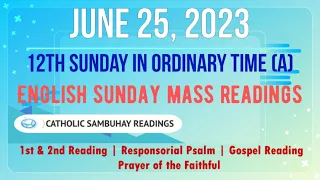 25 June 2023 English Sunday Mass Readings | 12th Sunday in Ordinary Time (A)