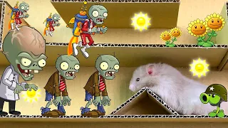 HAMSTER vs ZOMBIE 😱😱🐹 Hamster Escape  Obstacle Course Cardboard ZOMBIE