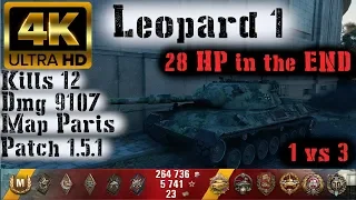 World of Tanks Leopard 1 - 12 Kills 9.1K Damage - 1 vs 3👌👌