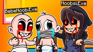 BEBENOOB.EXE Y BEBE NOOBSI.EXE SECUENTRAN A BEBE NOOB EN MINECRAFT  😭😱 BEBECITOS VS .EXE EN MINECRA