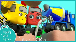 🚧 Blockage in the Trench - Working Together🚜 | Digley and Dazey | Kids Construction Truck Cartoons