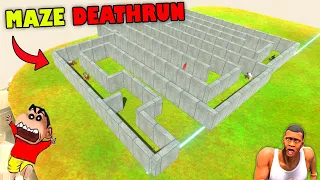 CHOP's IMPOSSIBLE MAZE DEATHRUN in Animal Revolt Battle Simulator with SHINCHAN and FRANKLIN