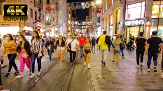 Istanbul Istiklal Street Night life [4K60fps]-Late Summer 2021