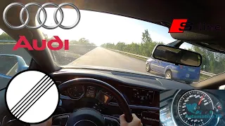 (POV) AUTOBAHN AUDI A5 8T 2.0 TDI Acceleration & Top Speed