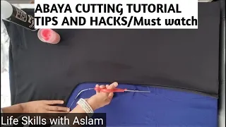 ABAYA CUTTING WITH LESS FABRIC|PART#1 |TIPS AND HACKS|CUTTING TUTORIAL