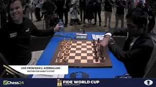 Magnus Carlsen vs Praggnanandhaa R GAME 2 FINALS FIDE Chess World Cup Final 2023