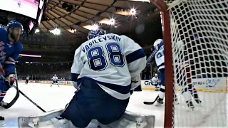 Ryan Lindgren Beats Vasilevskiy High Blocker Side to Open the Scoring in Game 5