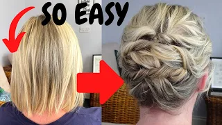 EASY messy hairstyle for short fine hair - short hair updo