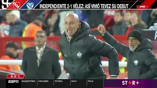 El debut de Carlos Tevez como entrenador de Independiente