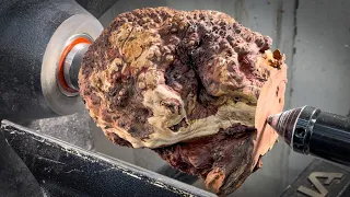 🌀 Turning a Stunning Pedestal Bowl: Manzanita Burl & Epoxy Resin | Woodturning Art