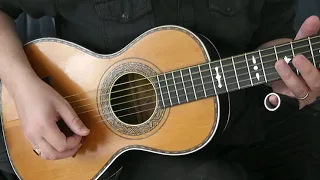 Slide blues on a vintage 1912 parlor guitar!